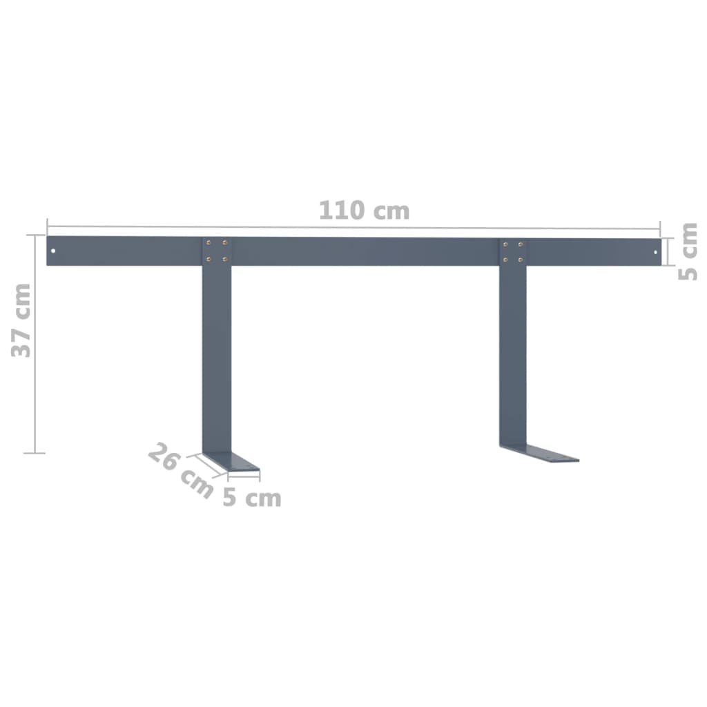 Schienale per Divano a Pallet Grigio Chiaro 110 cm in Ferro cod mxl 54815