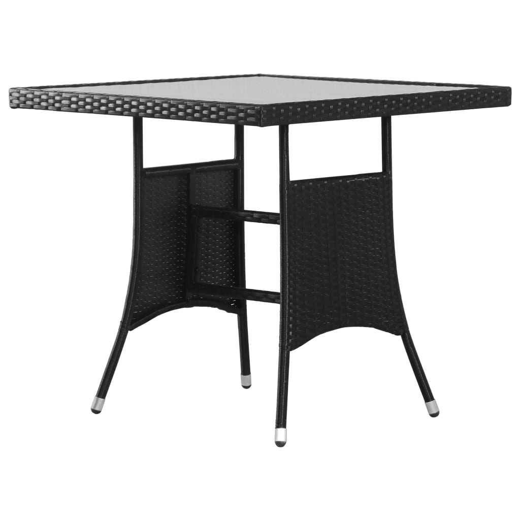 Set da Pranzo da Giardino 3 pz in Polyrattan Nero cod mxl 40622