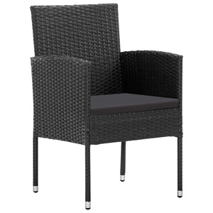 Set da Pranzo da Giardino 5 pz in Polyrattan Nero cod mxl 40617