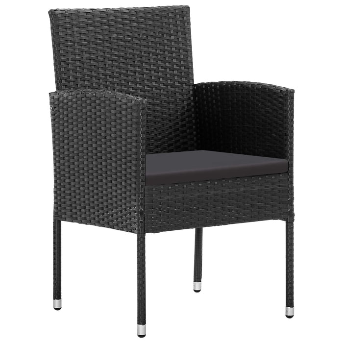 Set da Pranzo da Giardino 5 pz in Polyrattan Nero cod mxl 40617