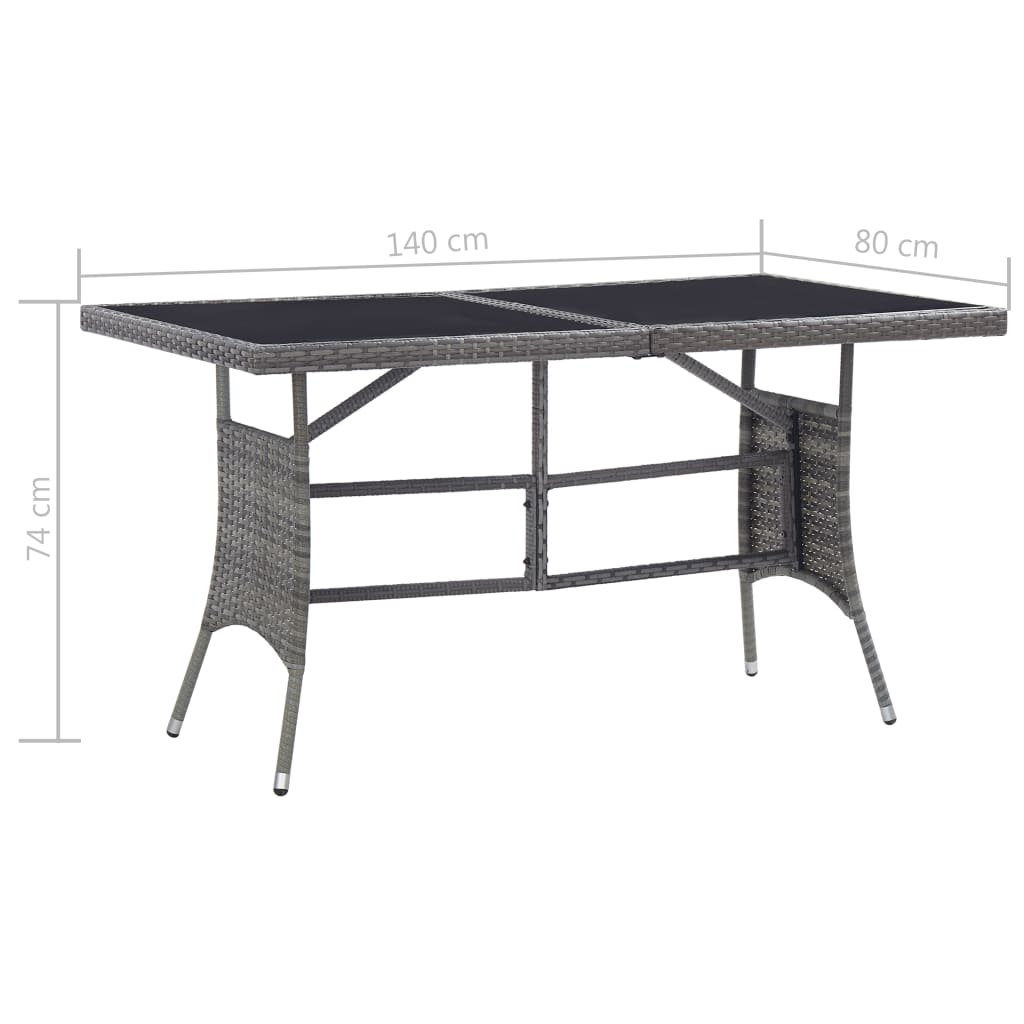 Set Mobili da Pranzo Giardino 5 pz Polyrattan Antracite Grigio cod mxl 46427