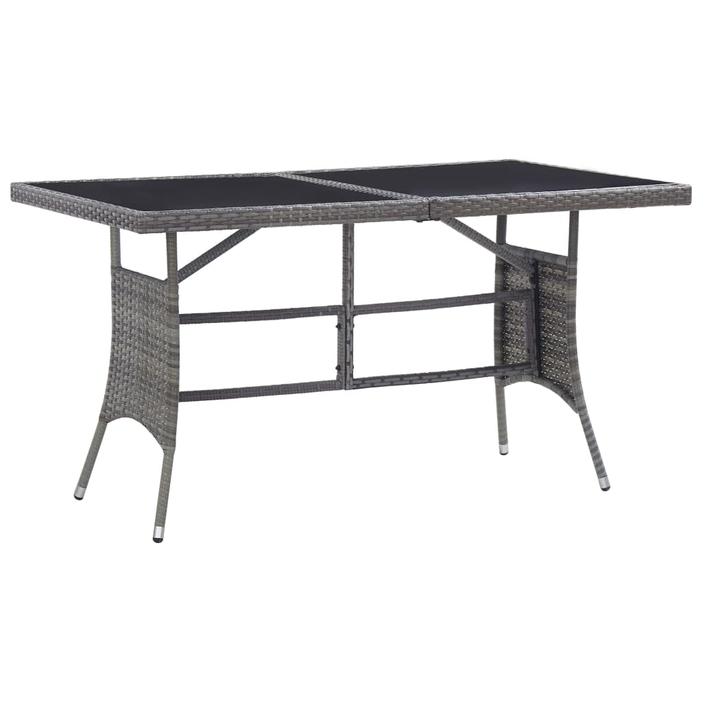 Set Mobili da Pranzo Giardino 7 pz Polyrattan Antracite Grigio cod mxl 41777