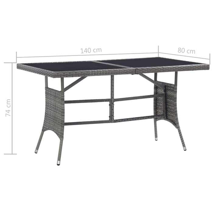 Set Mobili da Pranzo Giardino 7 pz Polyrattan Antracite Grigio cod mxl 41777