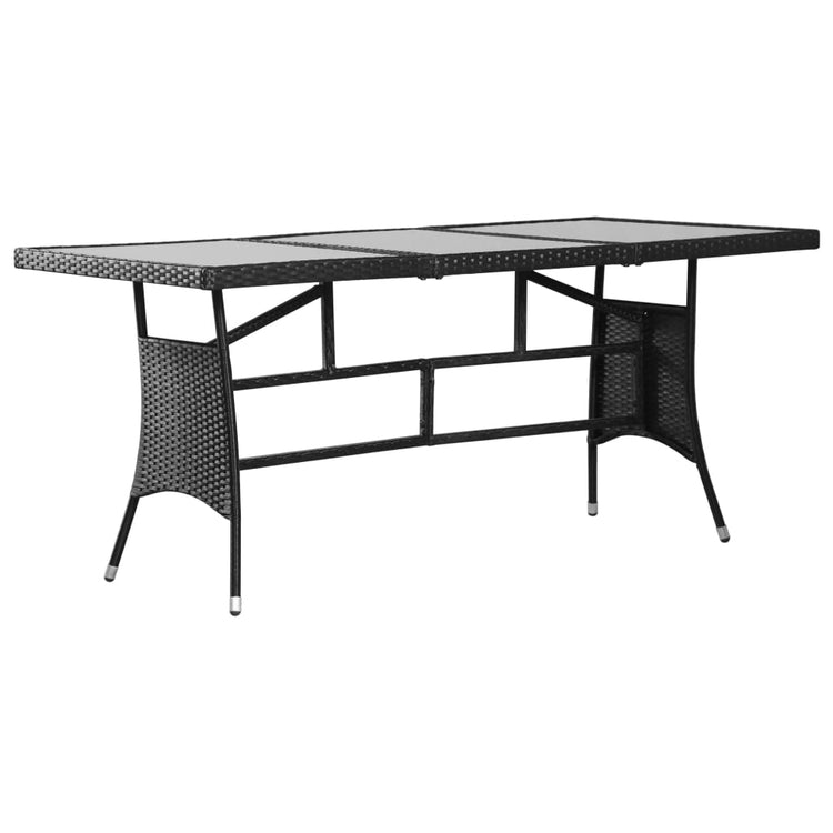 Set da Pranzo da Giardino 7 pz in Polyrattan Nero cod mxl 37954