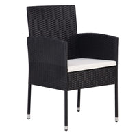 Set Mobili da Pranzo per Giardino 5 pz in Polyrattan Nero cod mxl 41480