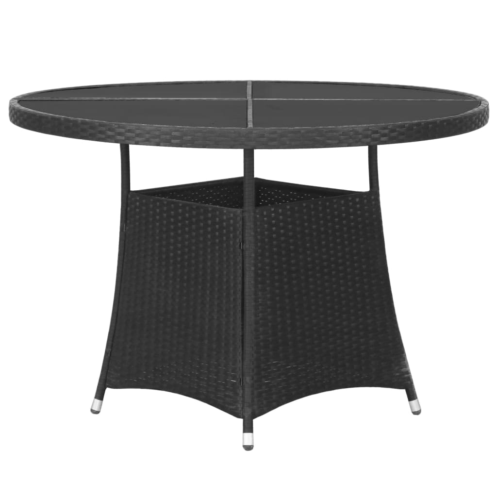 Set Mobili da Pranzo per Giardino 5 pz in Polyrattan Nero cod mxl 41480