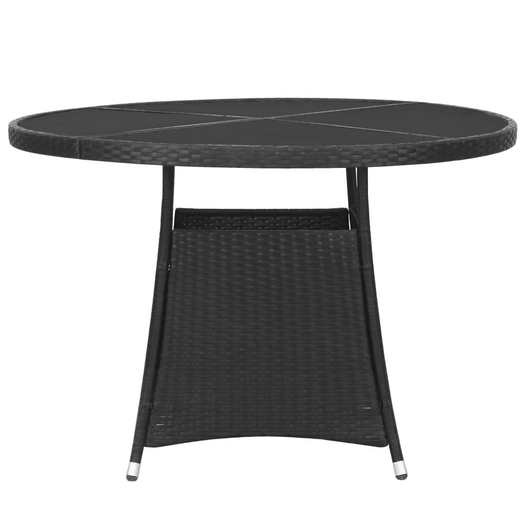 Set Mobili da Pranzo per Giardino 5 pz in Polyrattan Nero cod mxl 41480