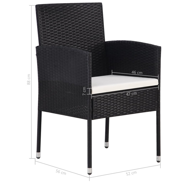 Set Mobili da Pranzo per Giardino 5 pz in Polyrattan Nero 3059428