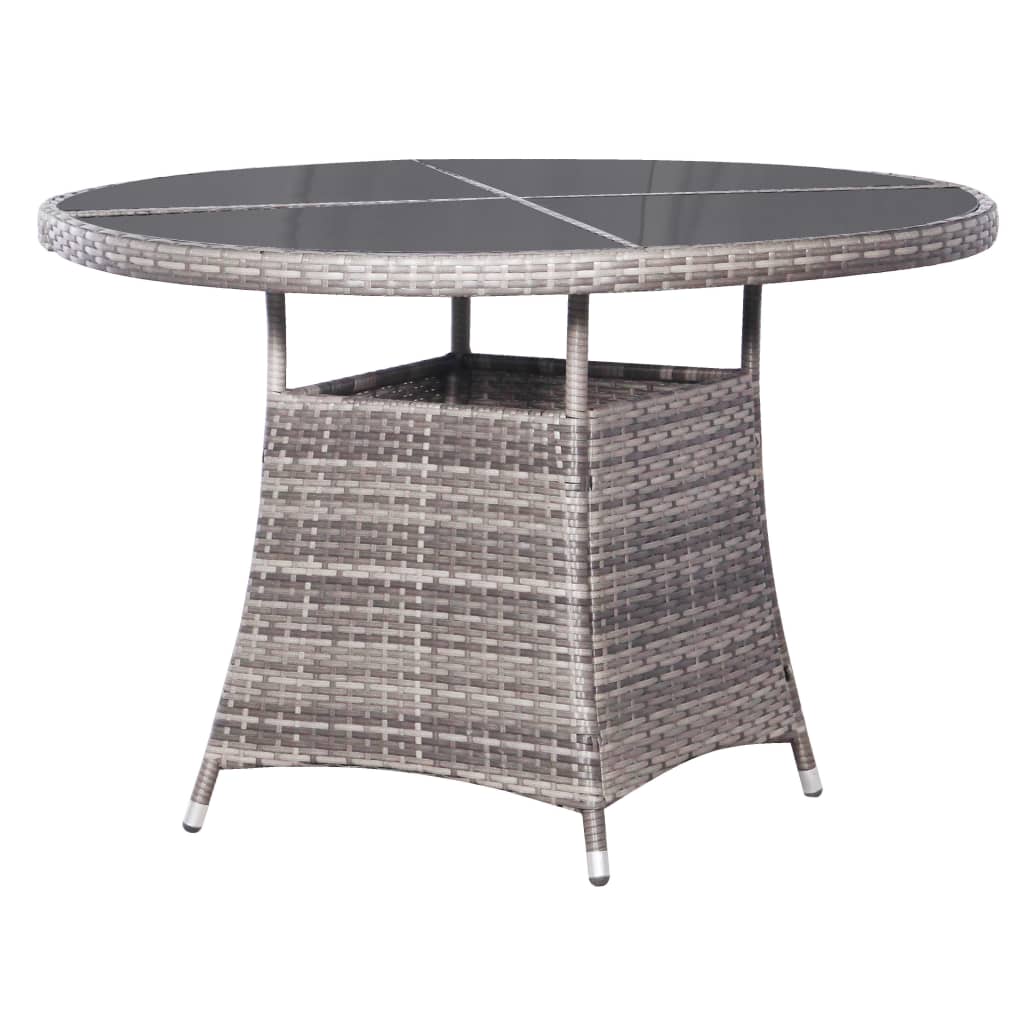 Set Mobili da Pranzo Giardino 5 pz Polyrattan Antracite Grigio cod mxl 37958