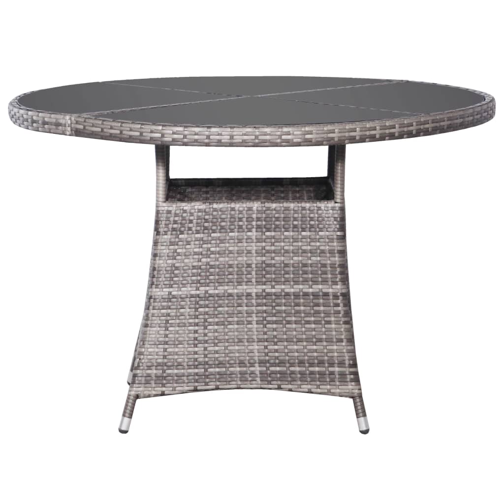 Set Mobili da Pranzo Giardino 5 pz Polyrattan Antracite Grigio cod mxl 37958