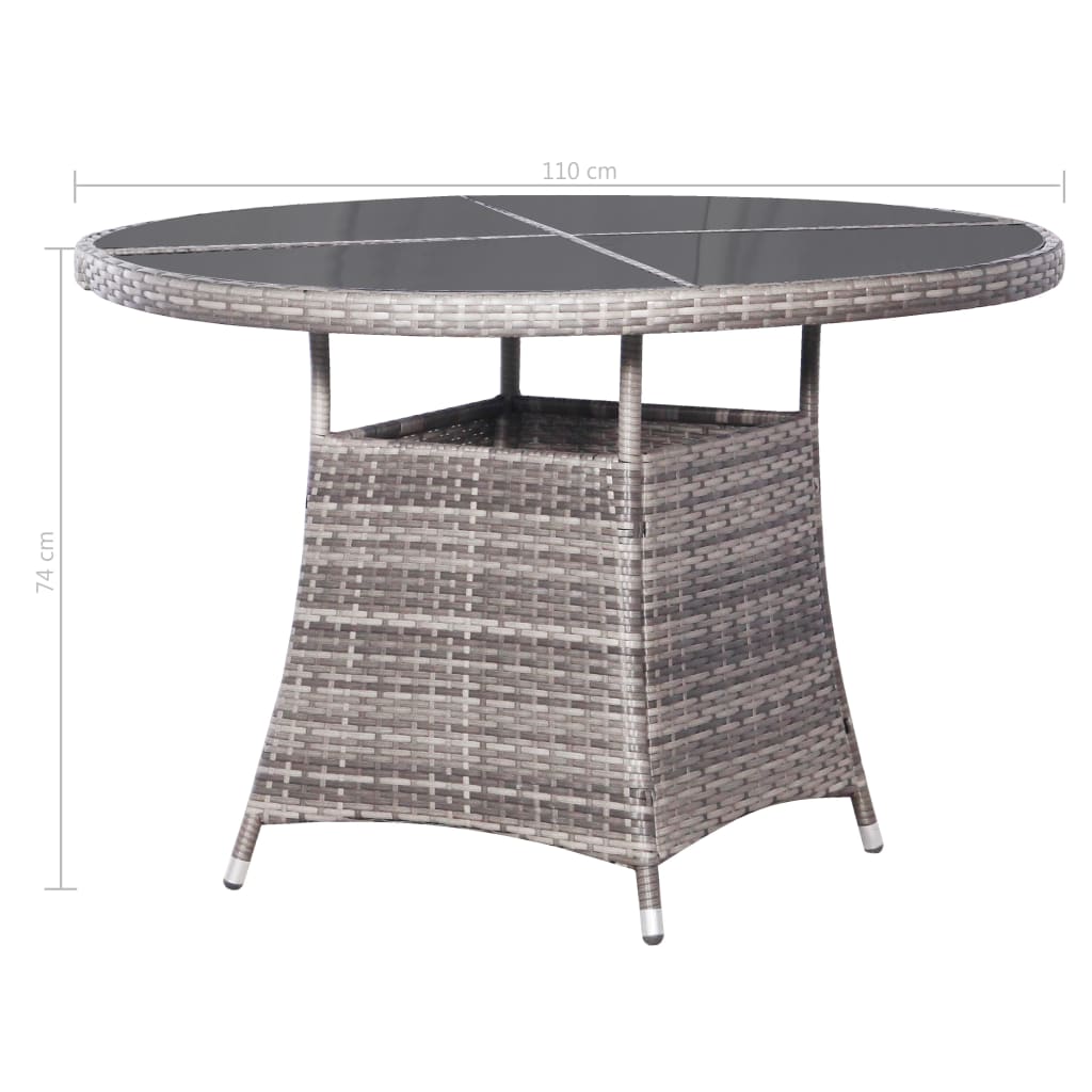 Set Mobili da Pranzo Giardino 5 pz Polyrattan Antracite Grigio cod mxl 37958