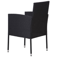 Set Mobili da Pranzo per Giardino 7 pz in Polyrattan Nero cod mxl 41484