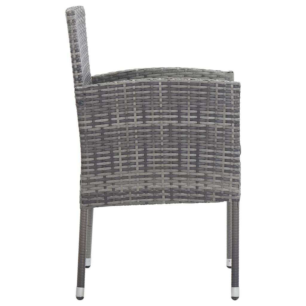 Set Mobili da Pranzo Giardino 7 pz Polyrattan Antracite Grigio cod mxl 71456