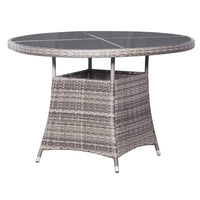 Set Mobili da Pranzo Giardino 7 pz Polyrattan Antracite Grigio cod mxl 71456