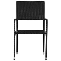 Set da Pranzo da Giardino 3 pz in Polyrattan Nero cod mxl 40620