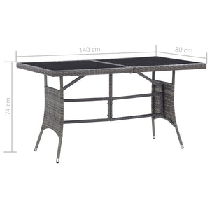 Set Mobili da Pranzo Giardino 5 pz Polyrattan Antracite Grigio cod mxl 69697