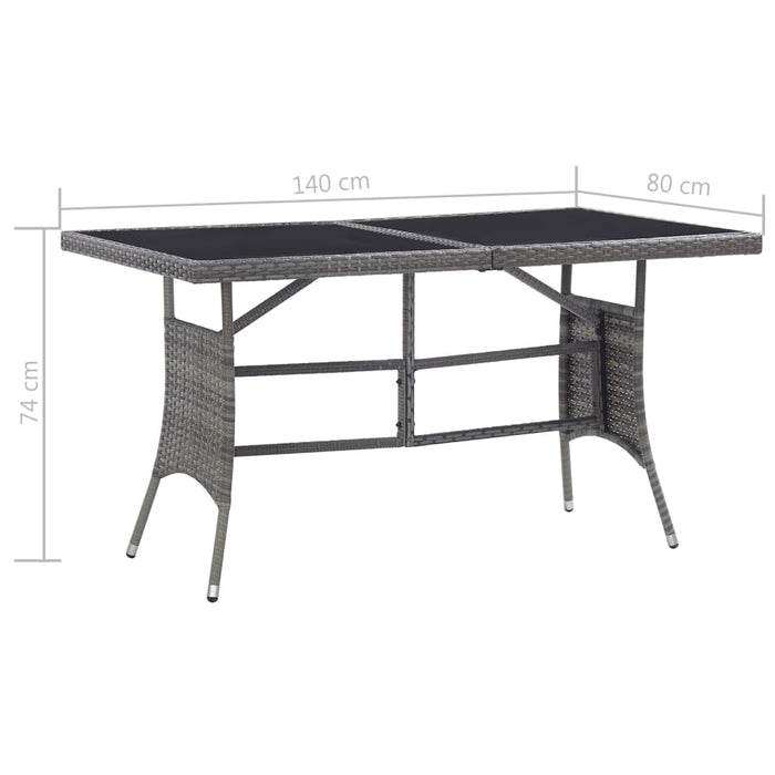 Set Mobili da Pranzo Giardino 5 pz Polyrattan Antracite Grigio cod mxl 69697