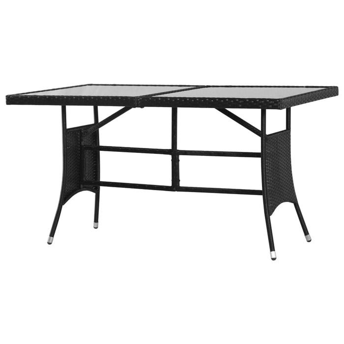 Set da Pranzo da Giardino 7 pz in Polyrattan Nero 3059446