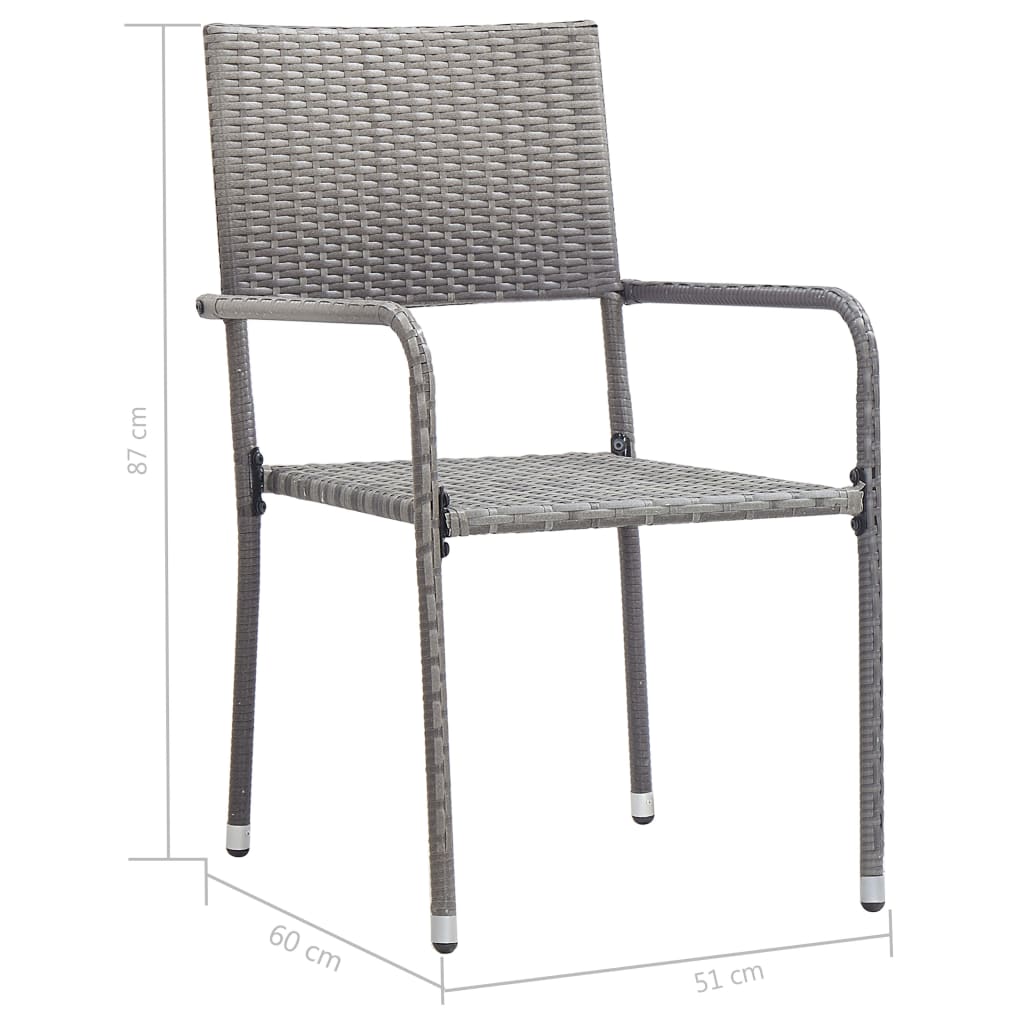 Set Mobili da Pranzo Giardino 5 pz Polyrattan Antracite Grigio 3059453