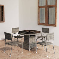 Set Mobili da Pranzo Giardino 5 pz Polyrattan Antracite Grigio 3059453