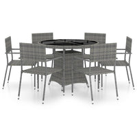 Set Mobili da Pranzo Giardino 7 pz Polyrattan Antracite Grigio cod mxl 75624