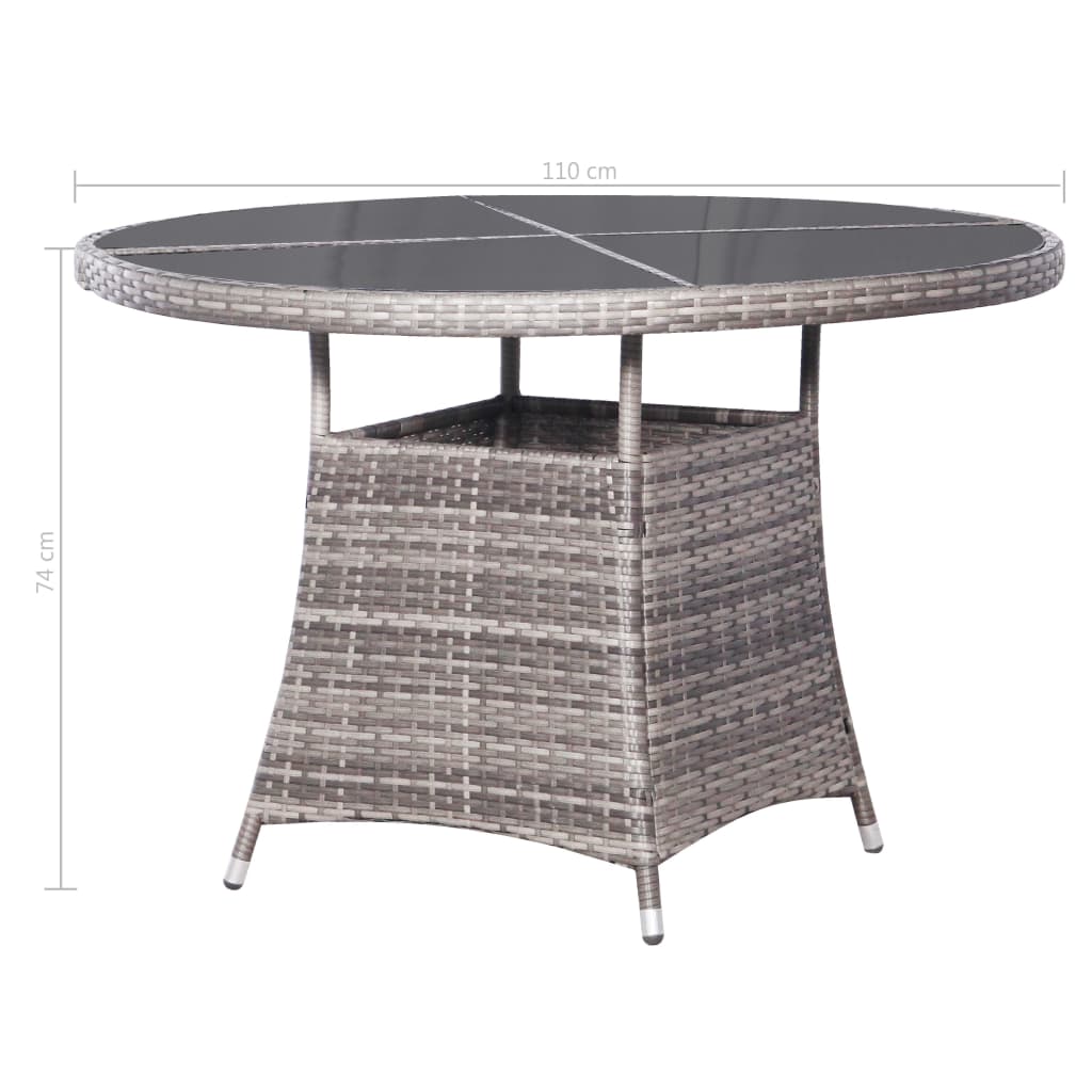 Set Mobili da Pranzo Giardino 7 pz Polyrattan Antracite Grigio cod mxl 75624