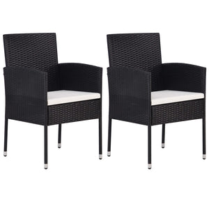 Set da Pranzo Giardino 3 pz Polyrattan e Massello Acacia Nero 3059460