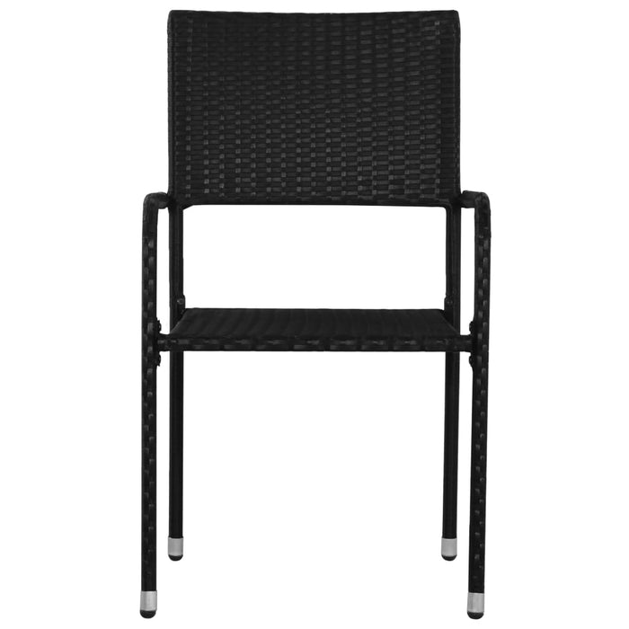 Set da Pranzo Giardino 3 pz Polyrattan e Massello Acacia Nero 3059463