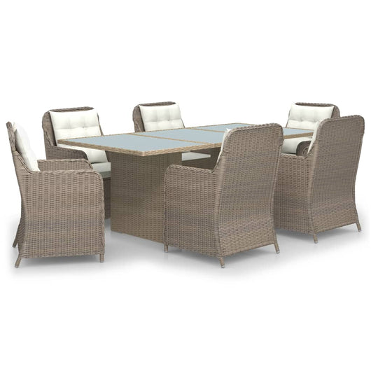 Set da Pranzo da Giardino 7 pz in Polyrattan Marrone 3059467