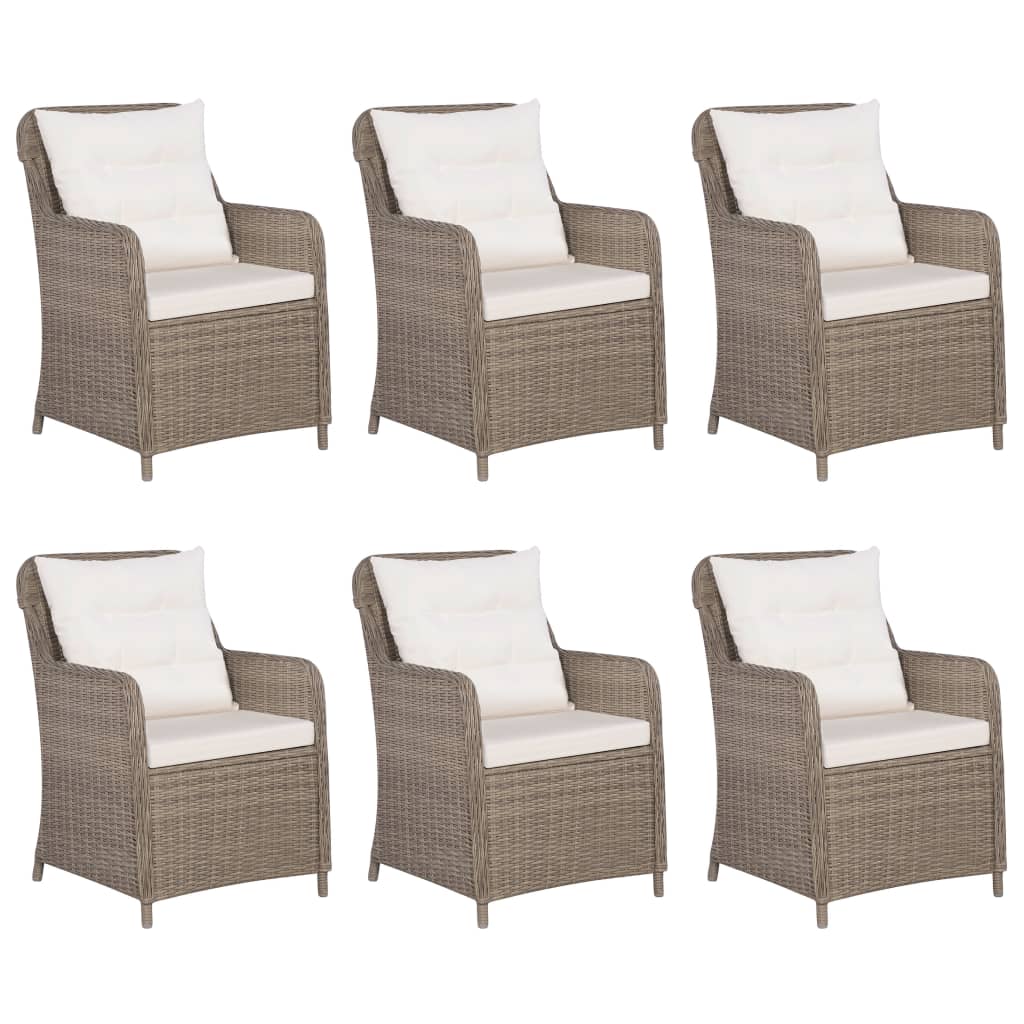 Set da Pranzo da Giardino 7 pz in Polyrattan Marrone cod mxl 41317