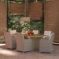 Set da Pranzo da Giardino 7 pz in Polyrattan Marrone cod mxl 41317