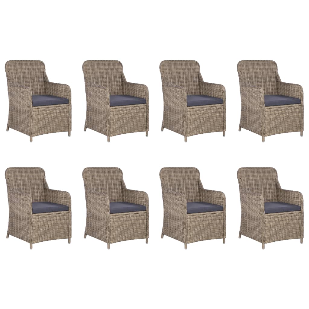 Set da Pranzo da Giardino 11 pz in Polyrattan Marrone cod mxl 37961