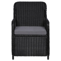 Set da Pranzo da Giardino 9 pz in Polyrattan Nero cod mxl 40209