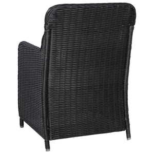 Set da Pranzo da Giardino 9 pz in Polyrattan Nero cod mxl 40209