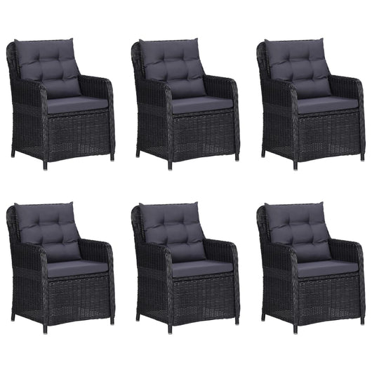 Set da Pranzo da Giardino 7 pz in Polyrattan Nero 3059475