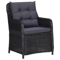 Set da Pranzo da Giardino 7 pz in Polyrattan Nero cod mxl 40212