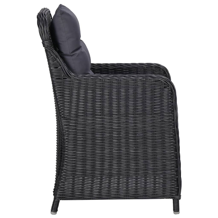 Set da Pranzo da Giardino 7 pz in Polyrattan Nero cod mxl 40212