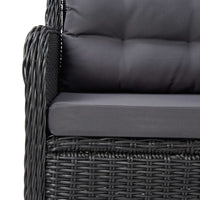 Set da Pranzo da Giardino 7 pz in Polyrattan Nero cod mxl 40212