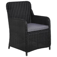 Set da Pranzo da Giardino 11 pz in Polyrattan Nero cod mxl 37962