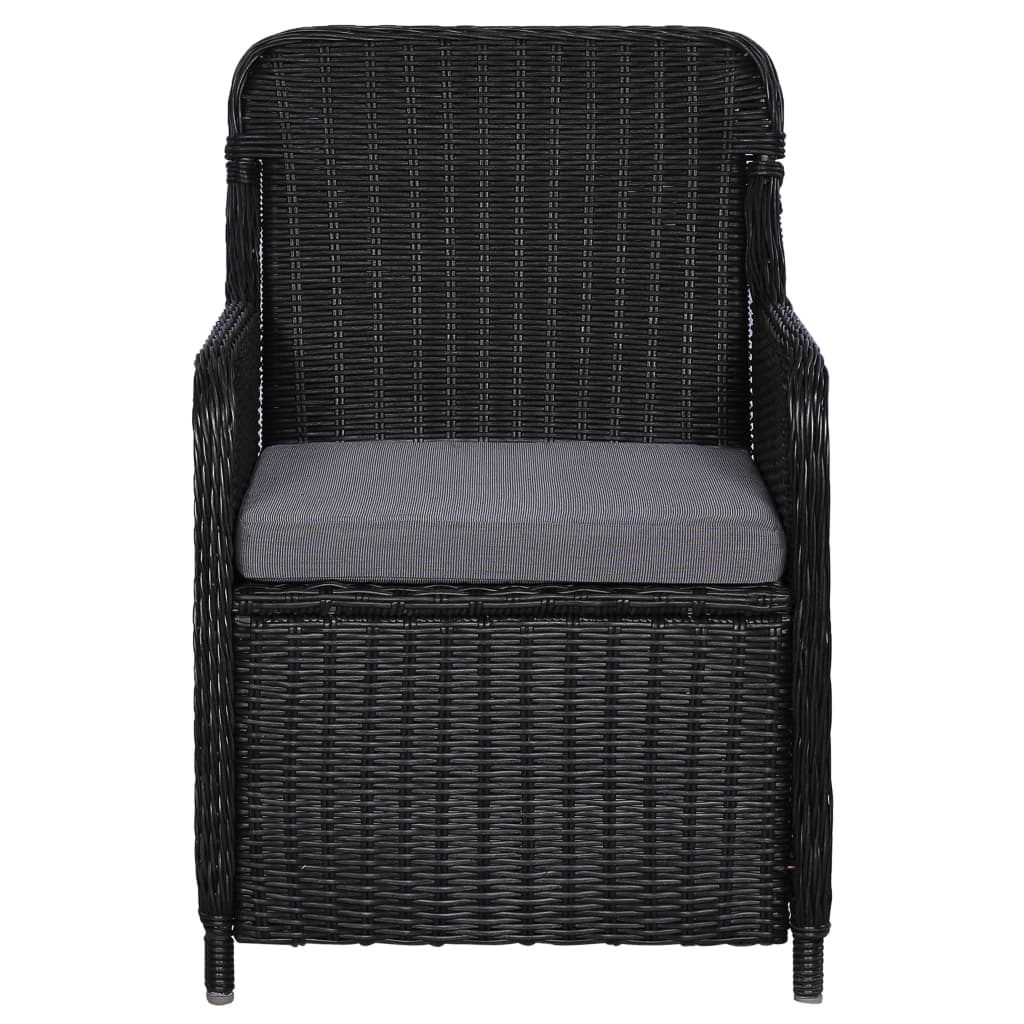 Set da Pranzo da Giardino 11 pz in Polyrattan Nero cod mxl 37962