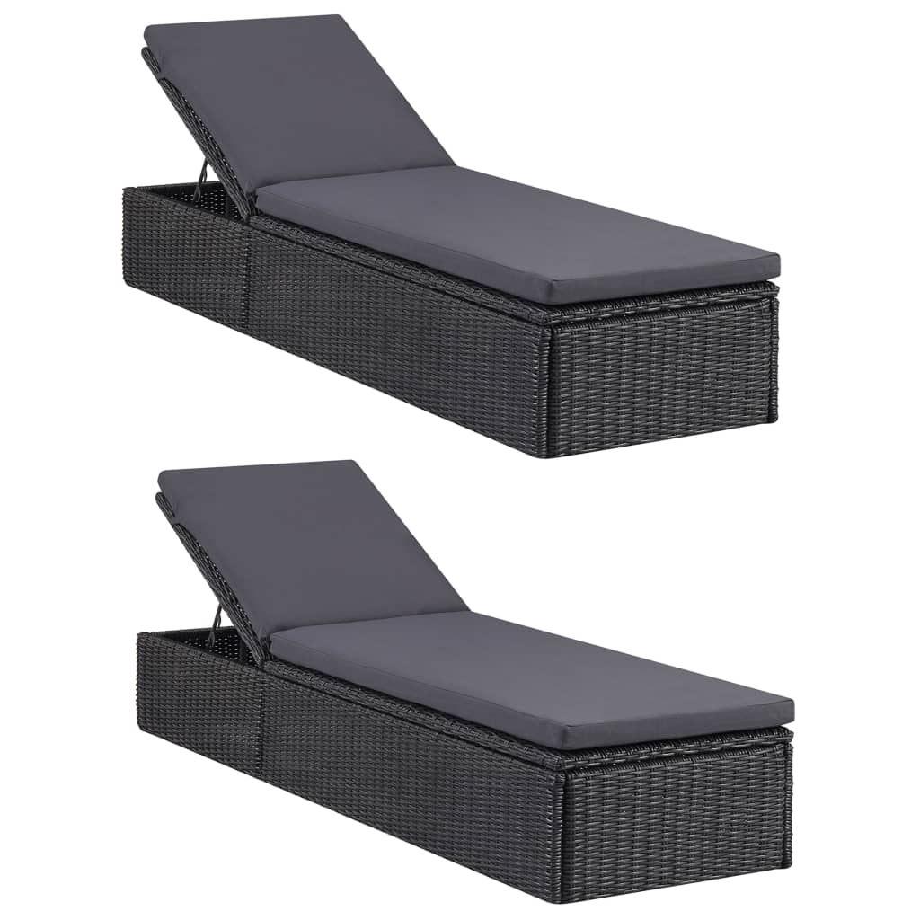 Set da Pranzo da Giardino 9 pz in Polyrattan Nero 3059477