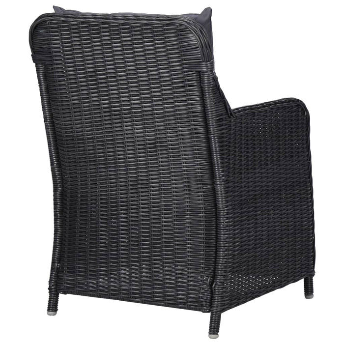 Set da Pranzo da Giardino 7 pz in Polyrattan Nero cod mxl 40214