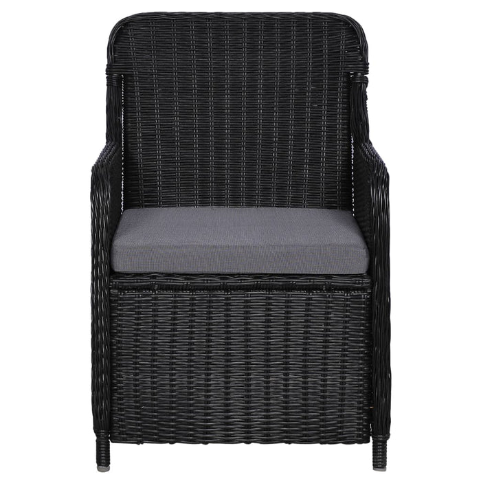 Set da Pranzo da Giardino 11 pz in Polyrattan Nero cod mxl 37975