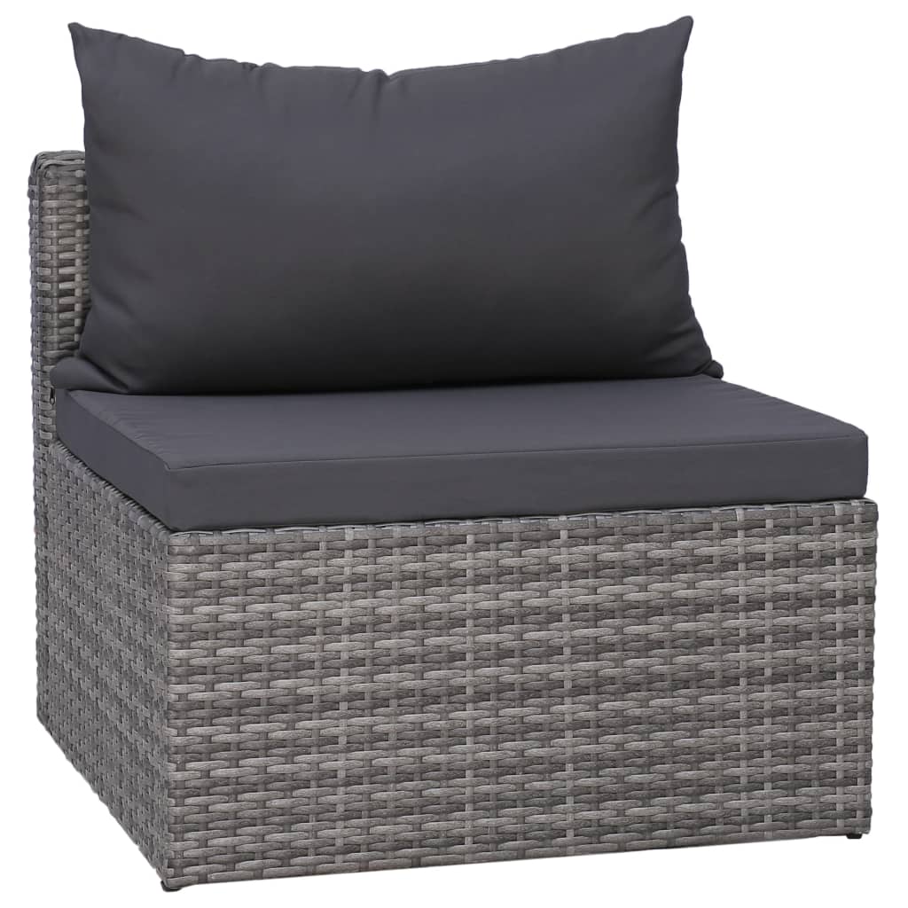 Set Divani da Giardino 10 pz con Cuscini in Polyrattan Grigio cod mxl 37980