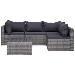 Set Divani da Giardino 7 pz con Cuscini in Polyrattan Grigio cod mxl 40218