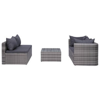 Set Divani da Giardino 7 pz con Cuscini in Polyrattan Grigio cod mxl 40218