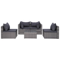 Set Divani da Giardino 8 pz con Cuscini in Polyrattan Grigio cod mxl 42208