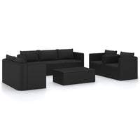 Set Divani da Giardino 9 pz con Cuscini in Polyrattan Nero cod mxl 40524