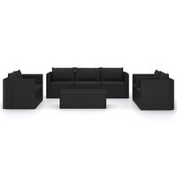 Set Divani da Giardino 9 pz con Cuscini in Polyrattan Nero cod mxl 40524