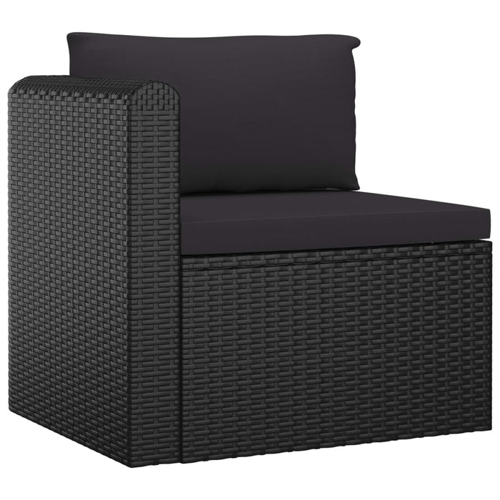 Set Divani da Giardino 9 pz con Cuscini in Polyrattan Nero 3059498